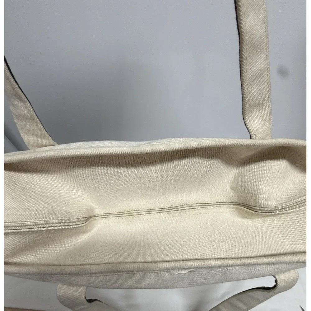Hotel Del Coronado Canvas Tote Bag Navy Ivory Large 15
